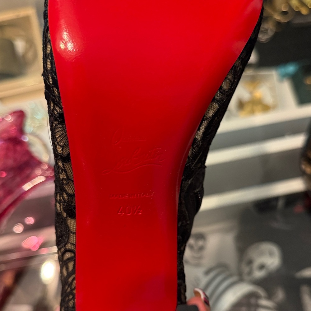 Christian Louboutin Floral Lace Ankle Boots - Picture 2 of 4